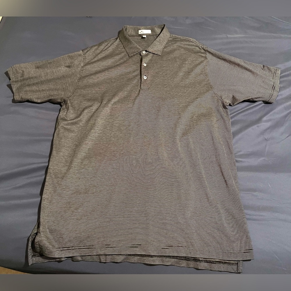Peter Millar Polo Black and White Striped